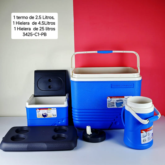 Hielera Plastica en set Azul